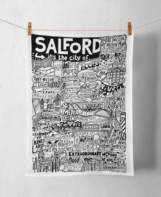 Salford Landmarks Tea Towel By Sketchbook Design