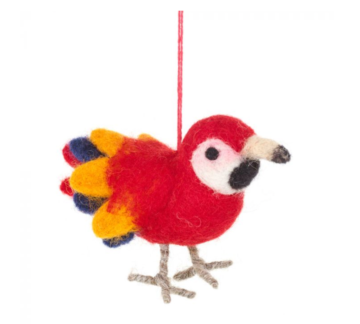 Red Parrot Decoration by Felt So Good