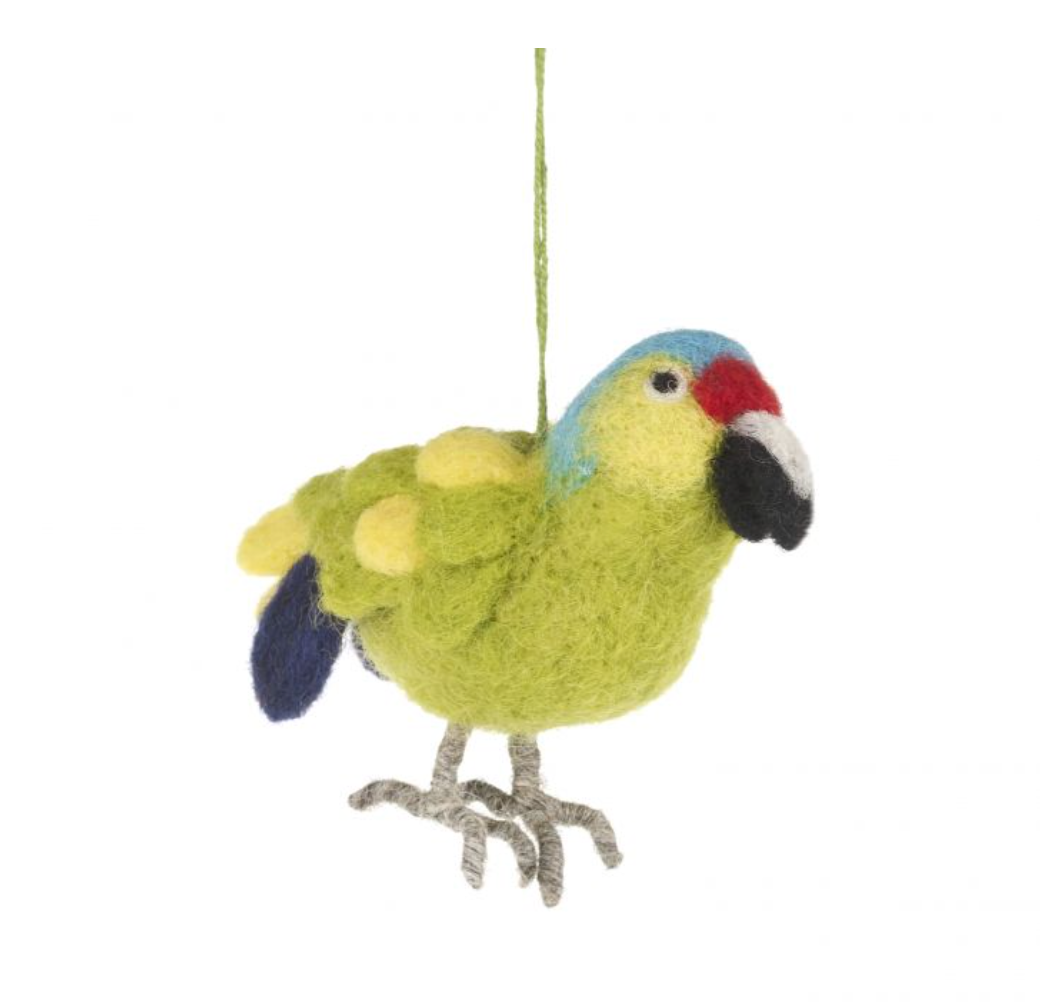 Green Parrot / Parakeet Decoration by Felt So Good