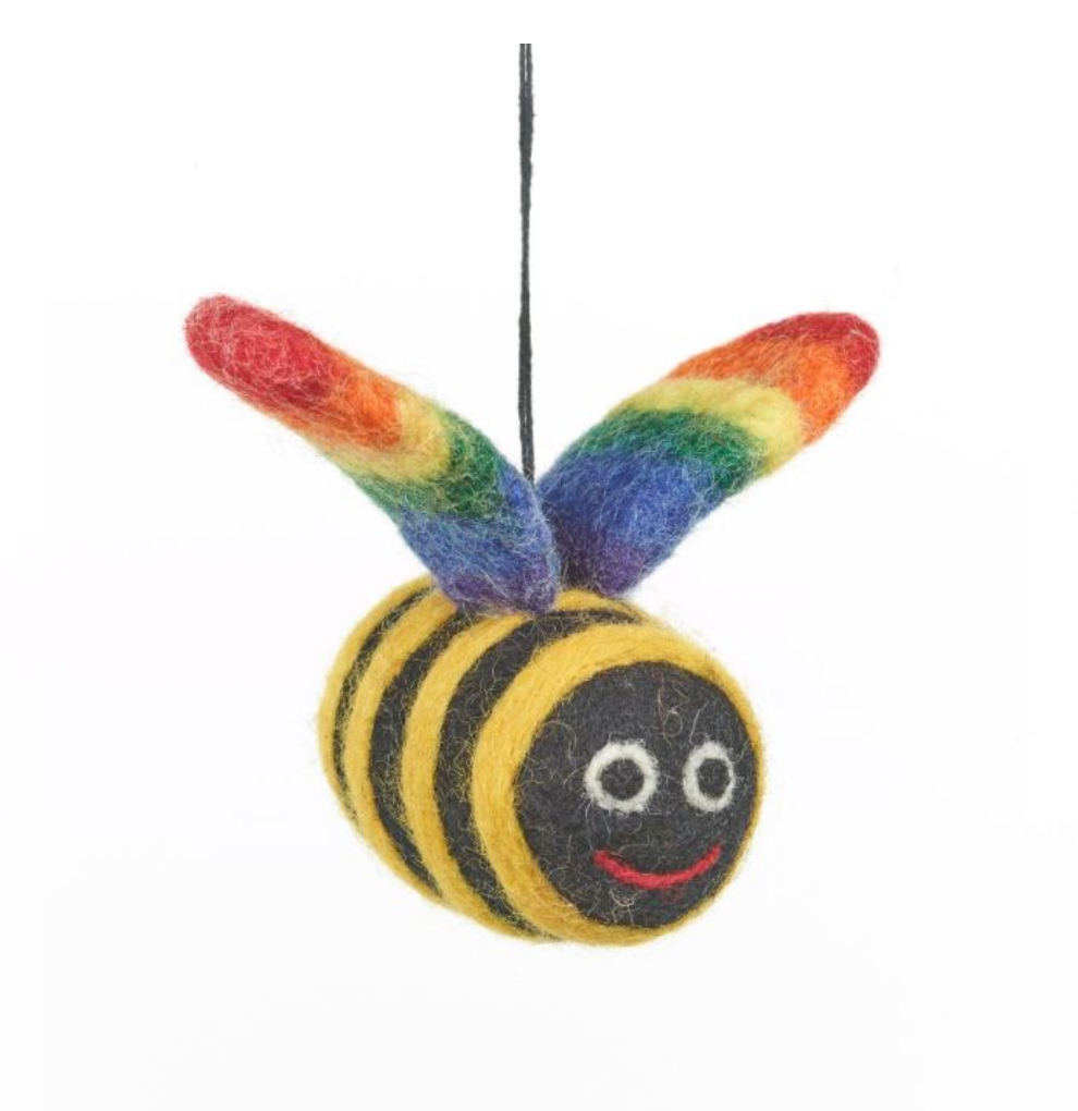 Rainbow Bumblebee Hanging Decoration by Felt So Good