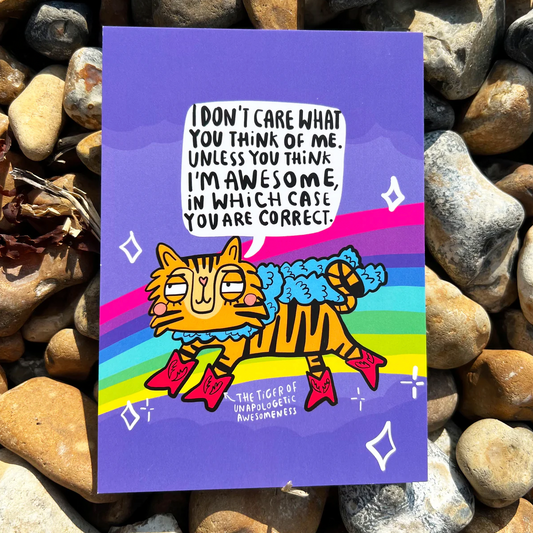 Awesome Tiger Postcard by Katie Abey - KA05