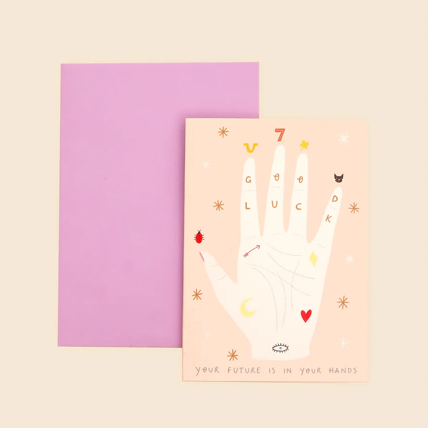 Palmistry Good Luck Card by Little Black Cat