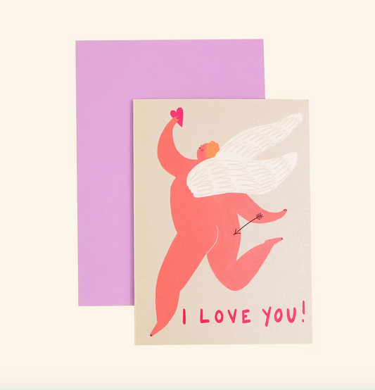 I Love You Cupid Card by Little Black Cat LBC01