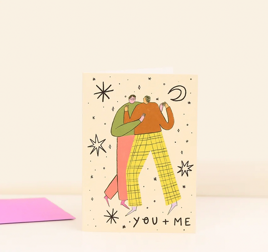 You And Me Man + Man Love Card by Little Black Cat