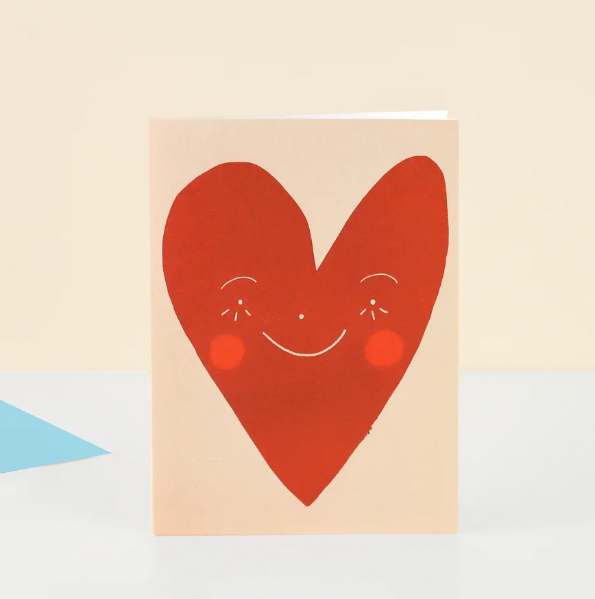 Wonky Heart Love Card by Little Black Cat