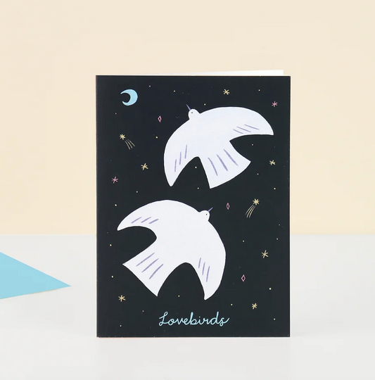 Love Birds Card by Little Black Cat