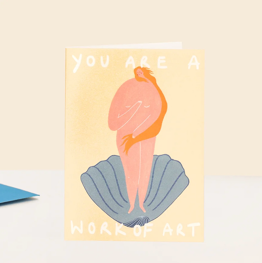 You Are A Work Of Art Greeting Card by Little Black Cat