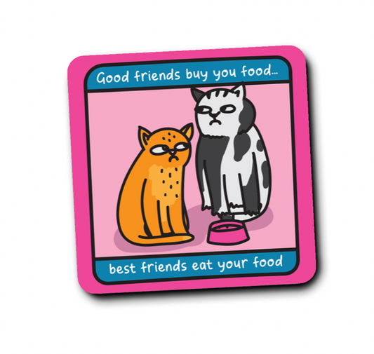 Cats Good Friends Coaster by The Playful Indian