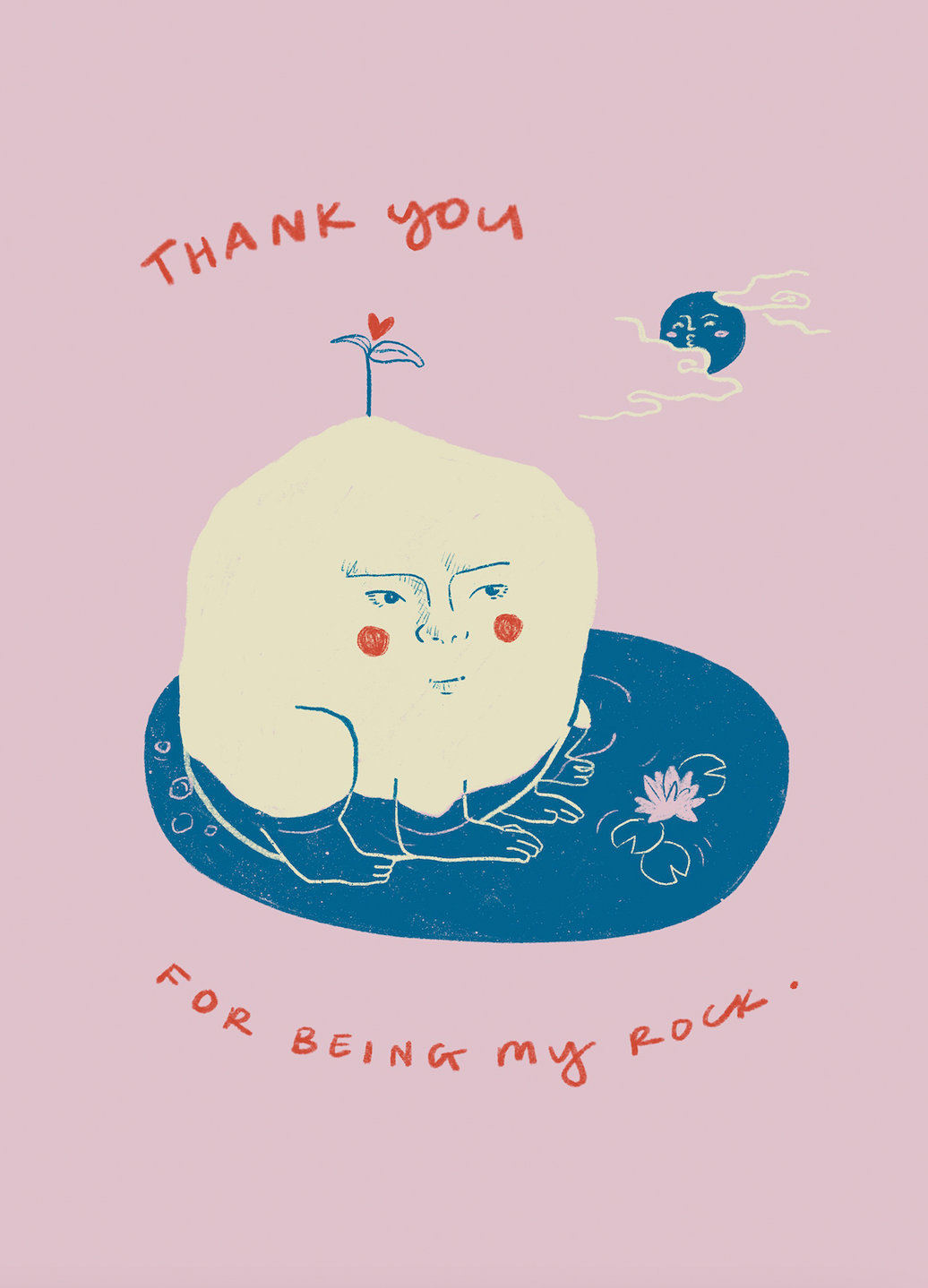 Thank You Rock Greeting Card by Kelly Ma