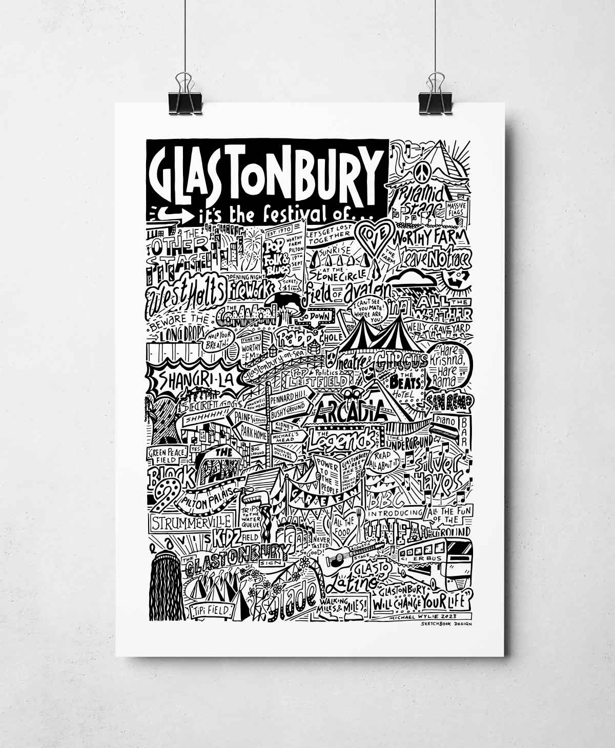 Glastonbury Landmarks By Sketchbook Design