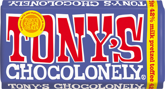Tony's Dark Milk Pretzel Toffee 42% Chocolate Bar