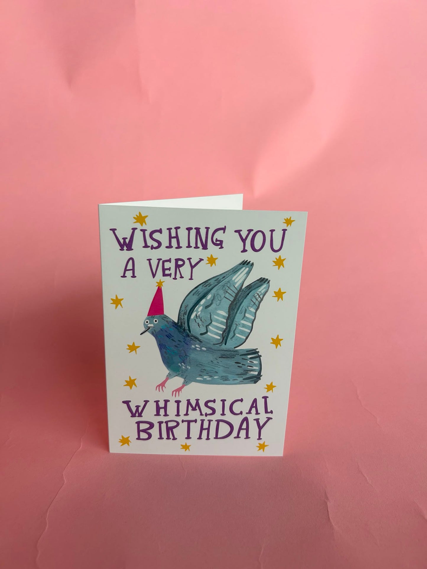 Whimsical Birthday Pigeon Greeting Card