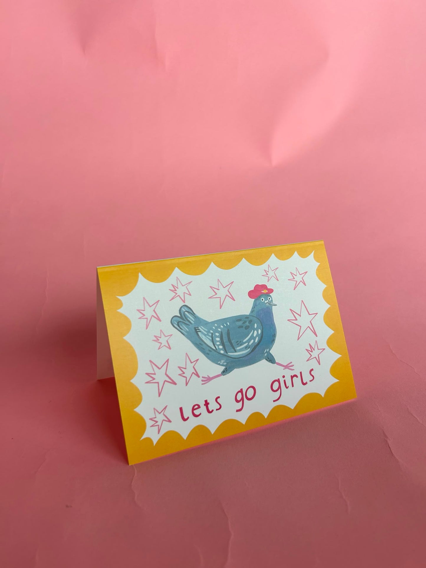 Let's Go Girls Pigeon Greeting Card