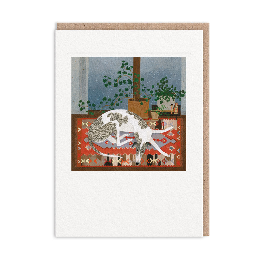 Rainy Greyhound Greeting Card (7x5) (13100)