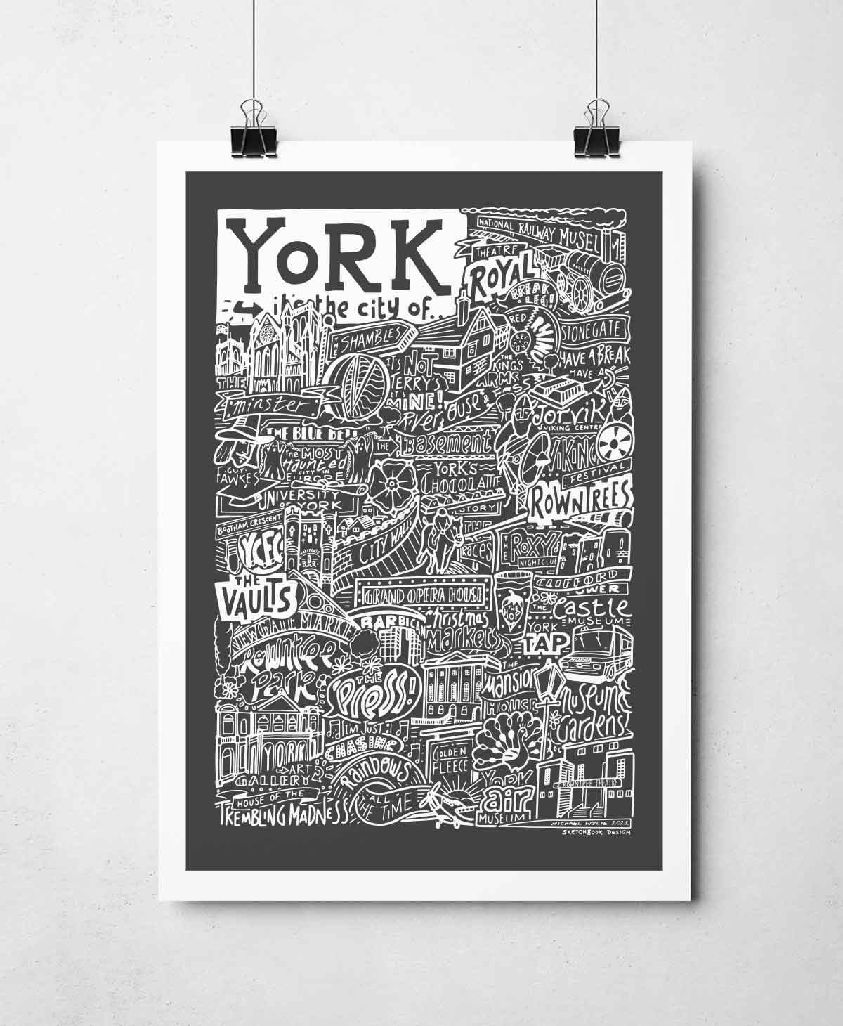 York Landmarks It's The City Of Art Print