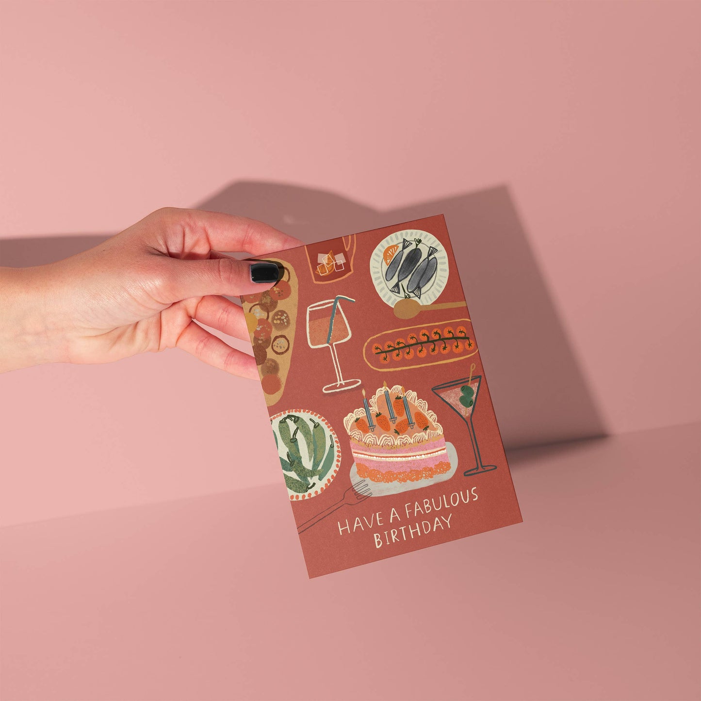 Fabulous Foodie Birthday Card | Dinner Party Illustration