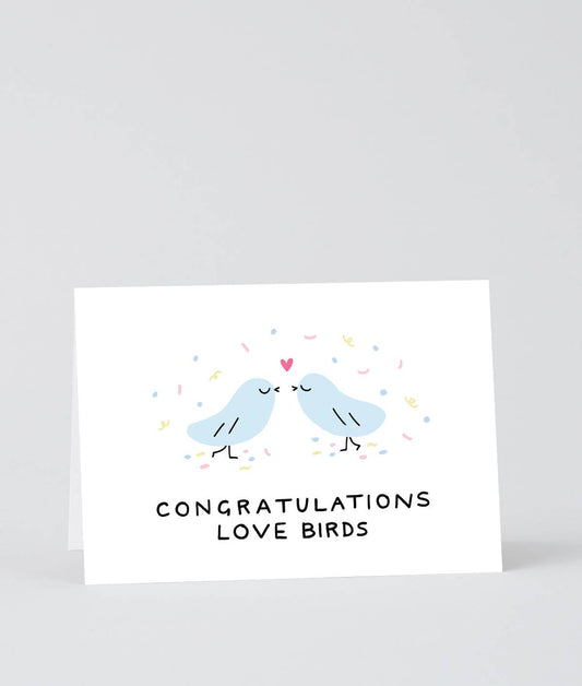Congrats Love Birds Greetings Card