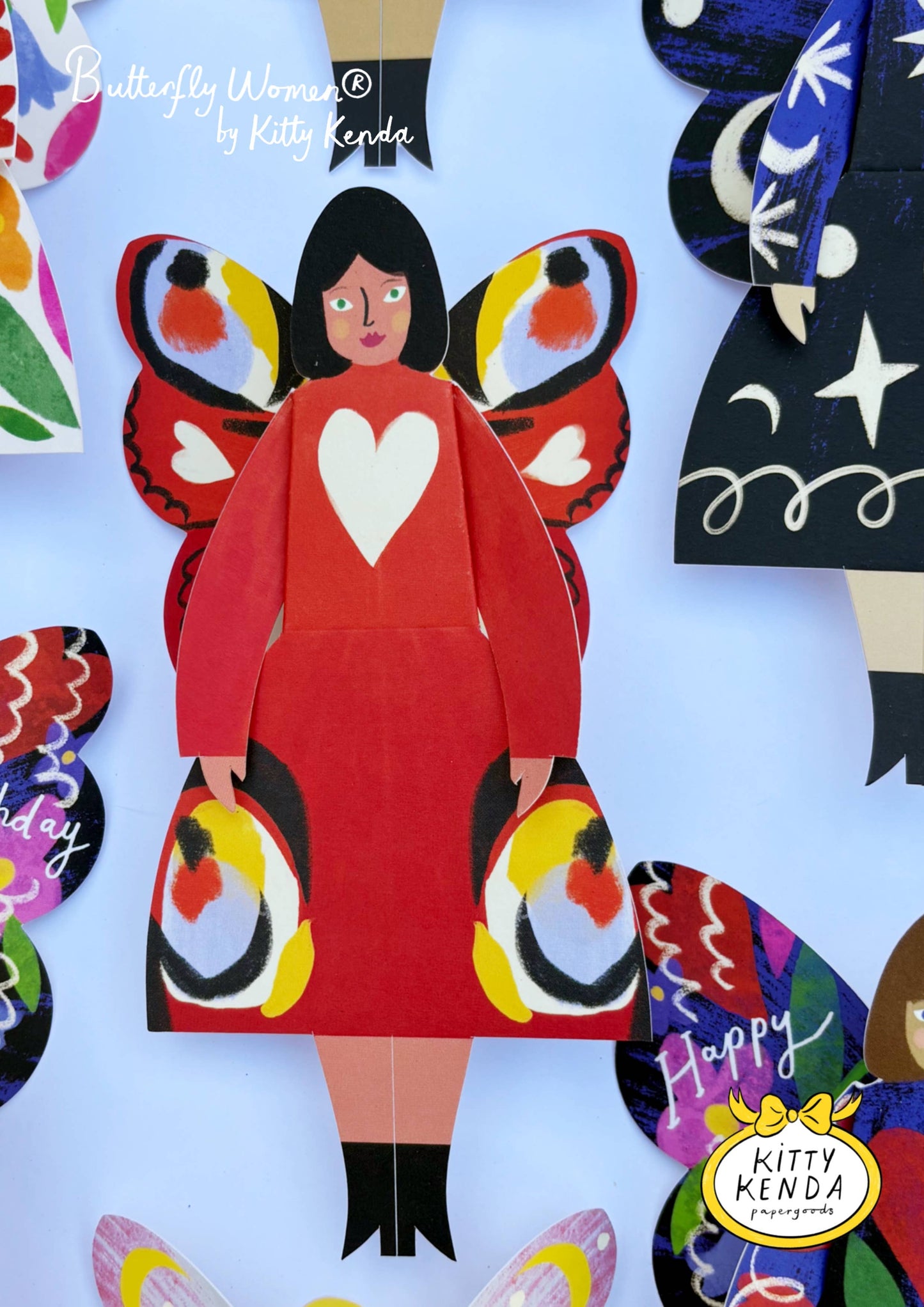 Peacock - Butterfly Woman Sitting Greeting Card