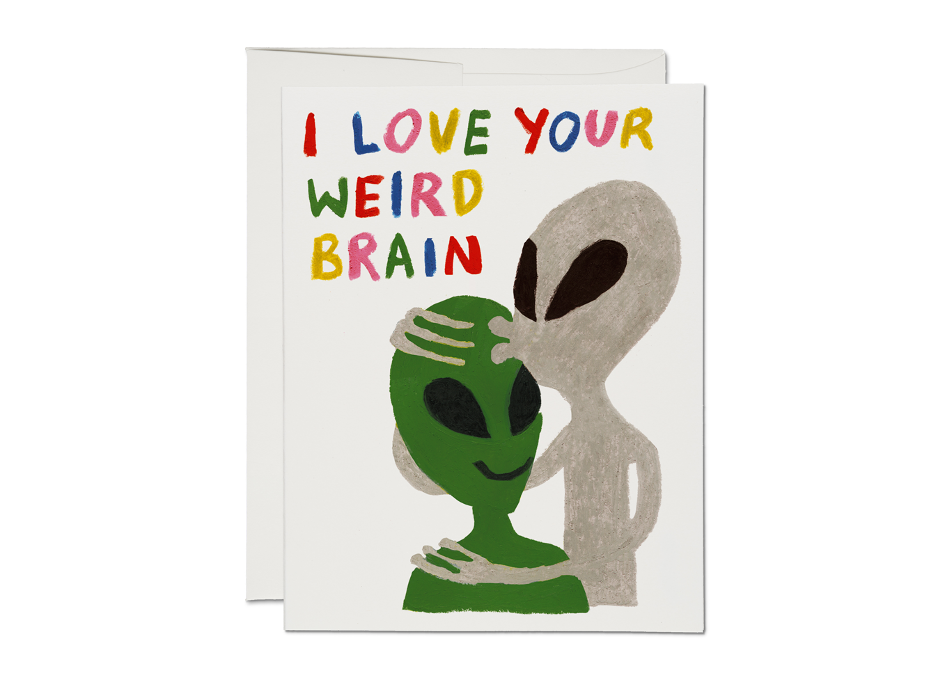 Love Your Weird Brain / Alien greeting card