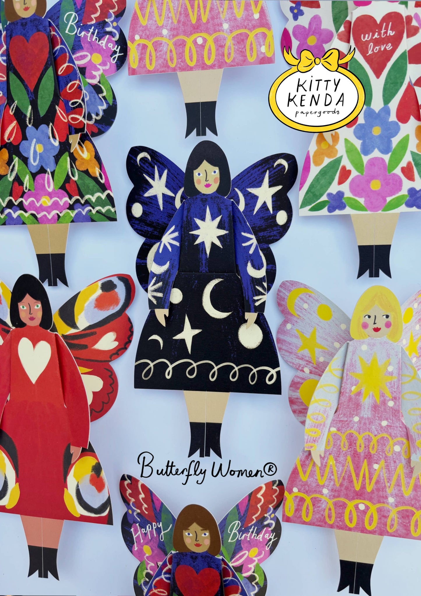 Stardust - Butterfly Woman Sitting Greeting Card