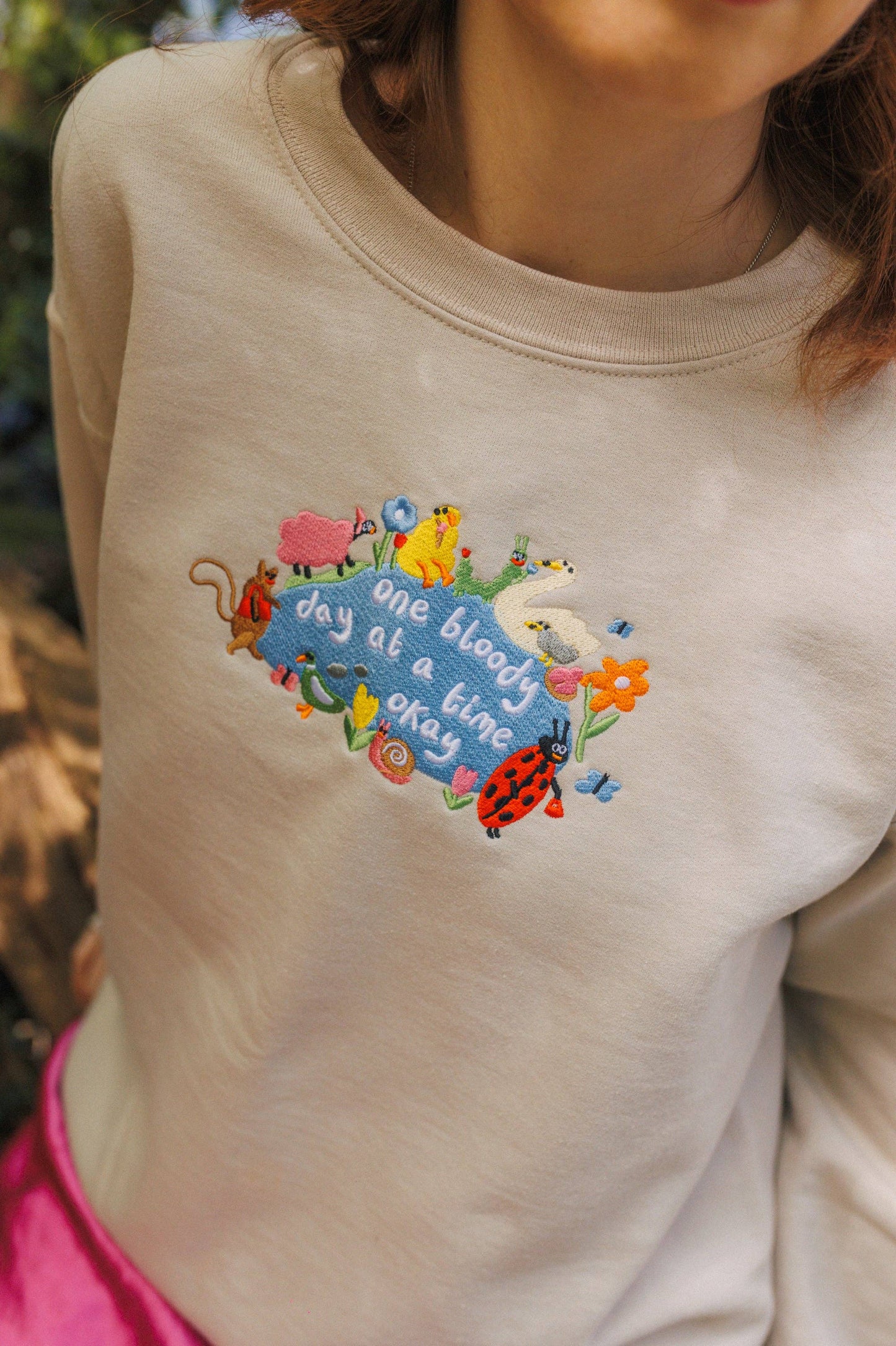 One Bloody Day At A Time Embroidered Sweatshirt