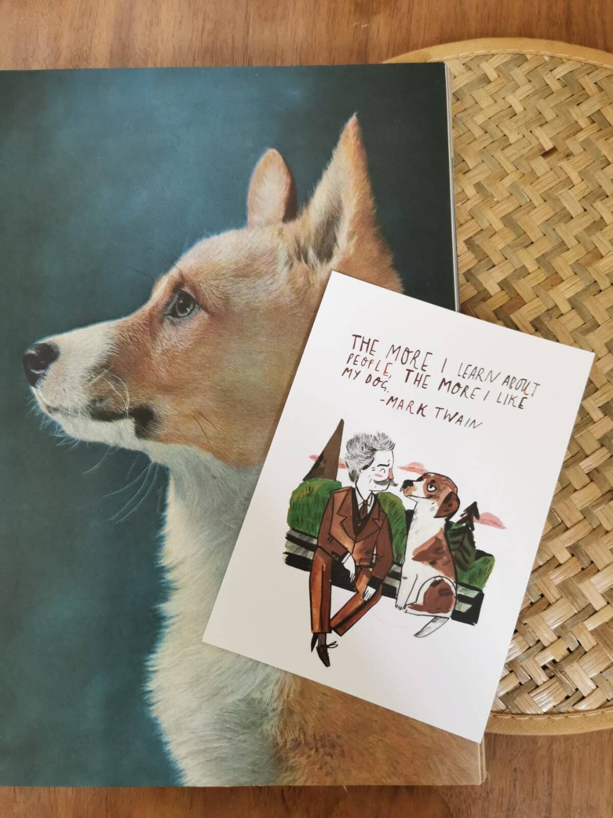 Mark Twain Dogs Postcard by Dick Vincent DV10