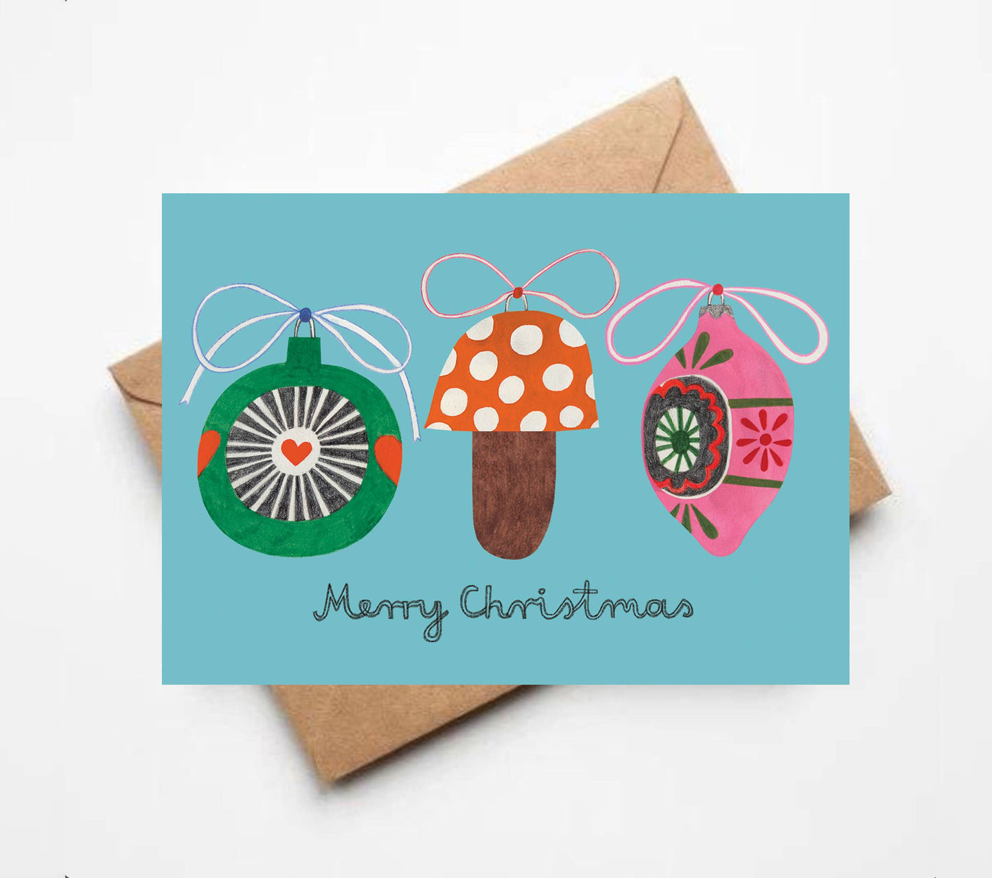 CHRISTMAS baubles card