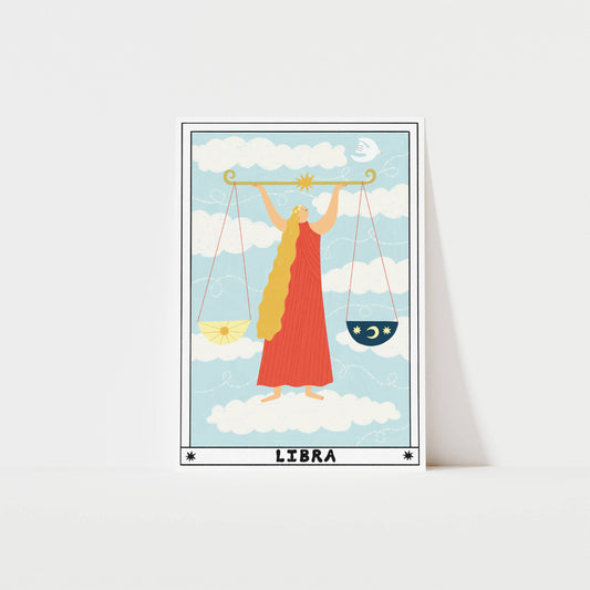 Tarot Libra Art Print | Horoscope Print | Celestial Art