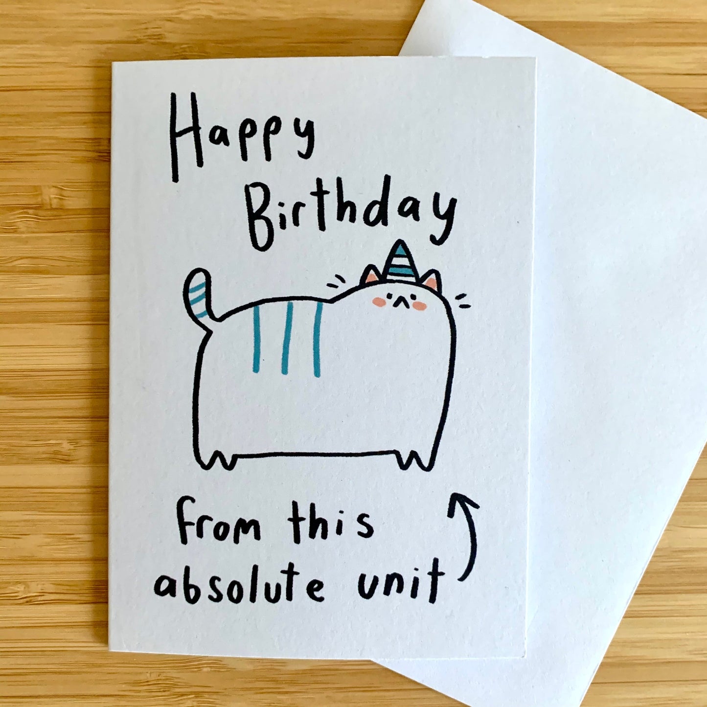 Absolute Unit Cat Card by Ellen Stubbings