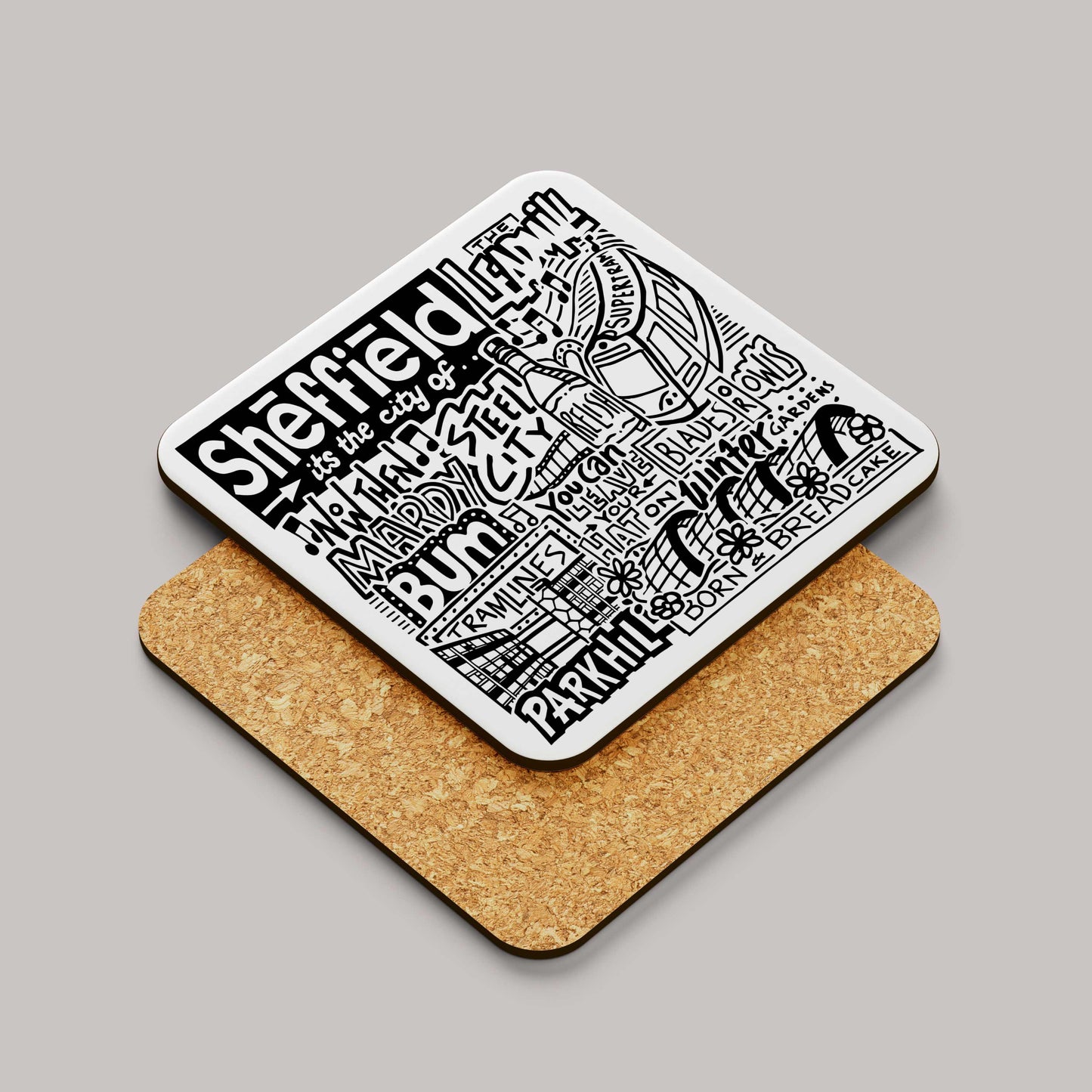 Sheffield Landmarks Square Coaster