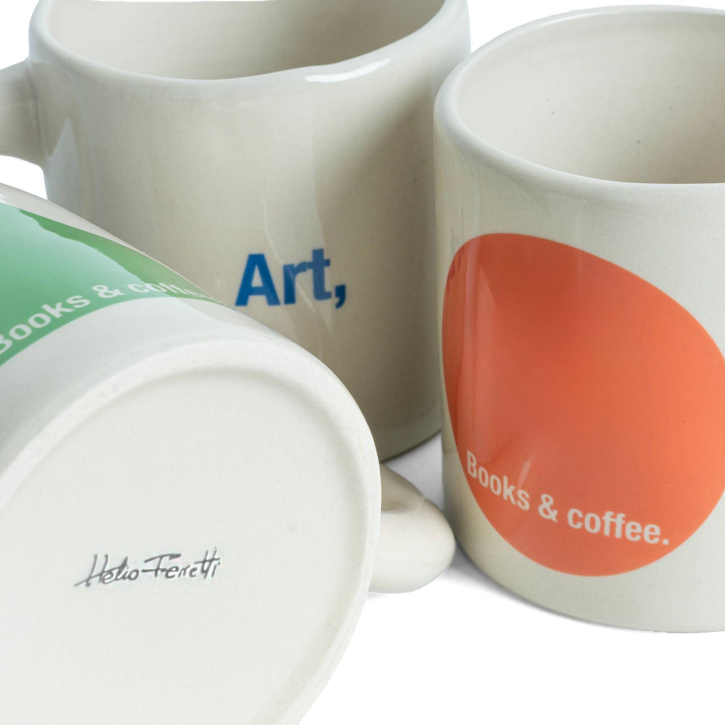Green Books & Coffee Art Design Mug