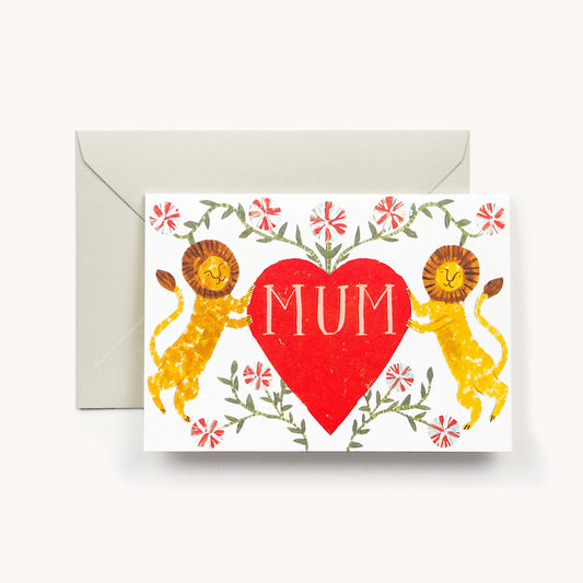 Mum Lion Heart Greeting Card