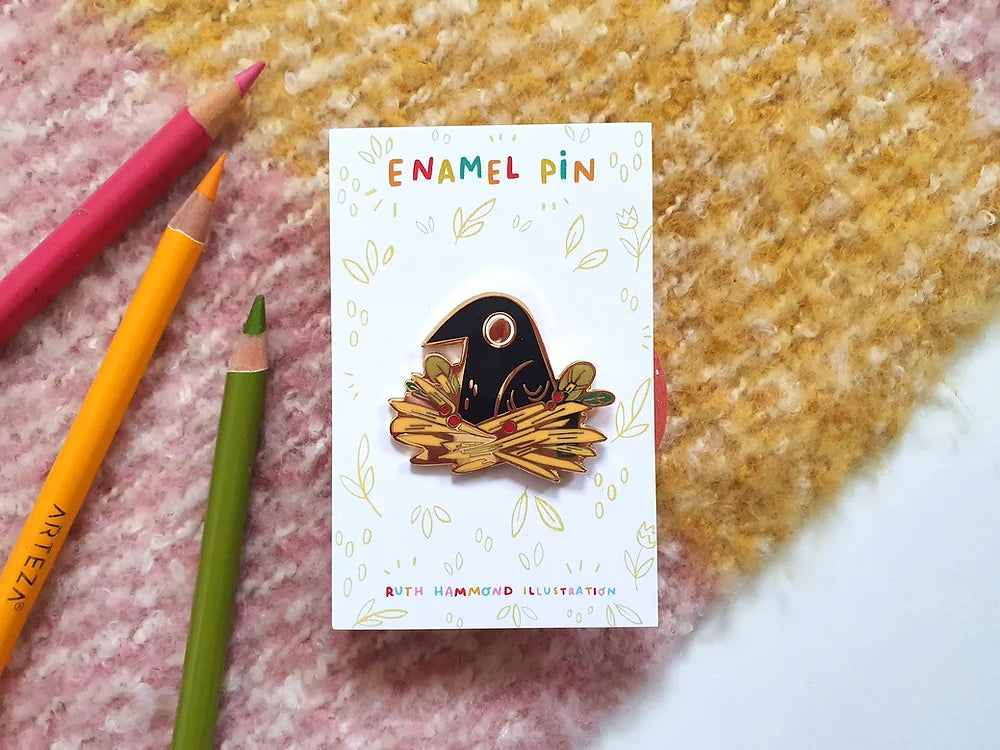 Raven Enamel Pin by Ruth Hammond