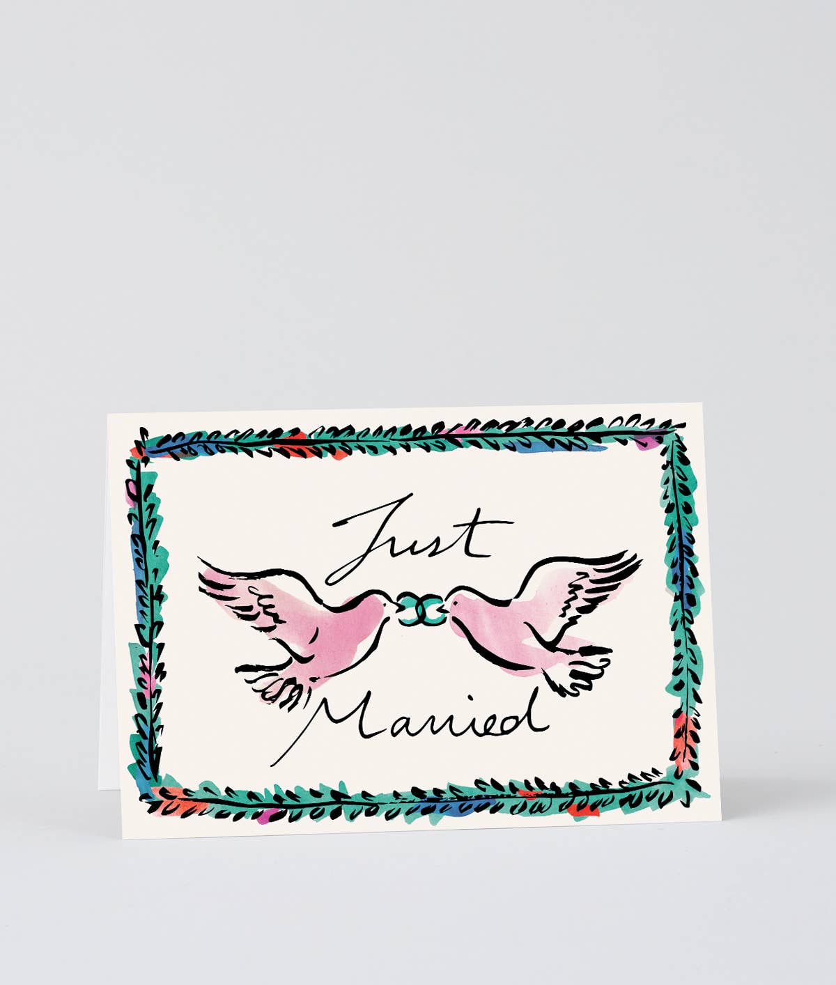 Just Married Wedding Doves Greetings Card