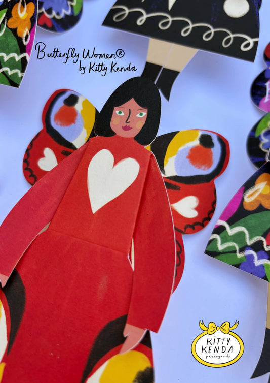 Peacock - Butterfly Woman Sitting Greeting Card