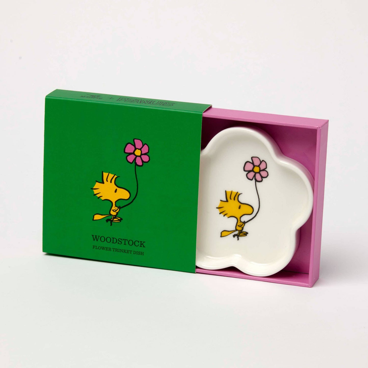 Woodstock Holding A Flower Shaped Trinket Dish