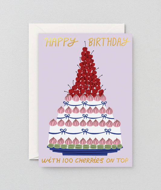 Cherries On Cake Greetings Card