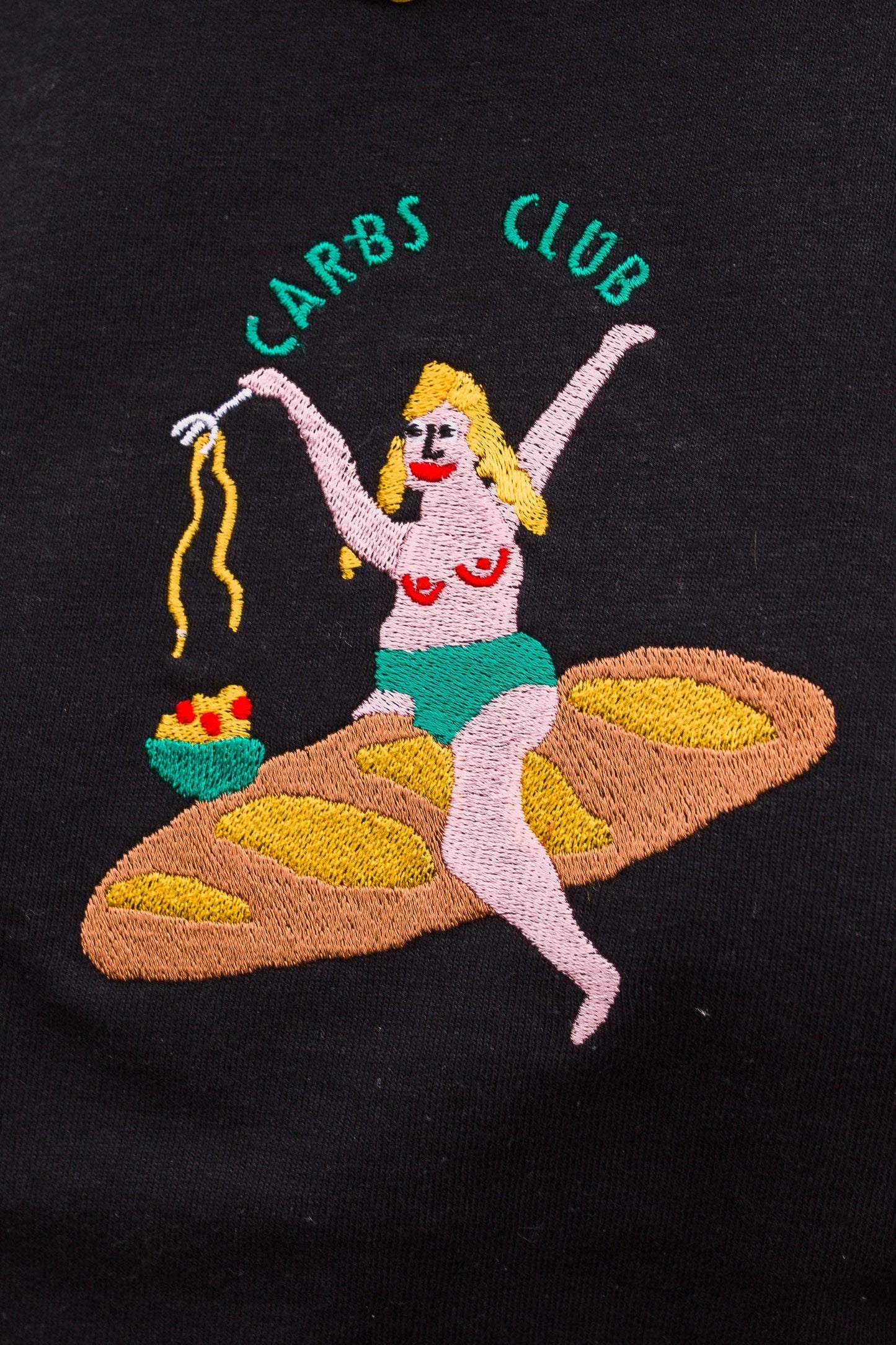 Carbs Club Embroidered T-Shirt by Limpet Store