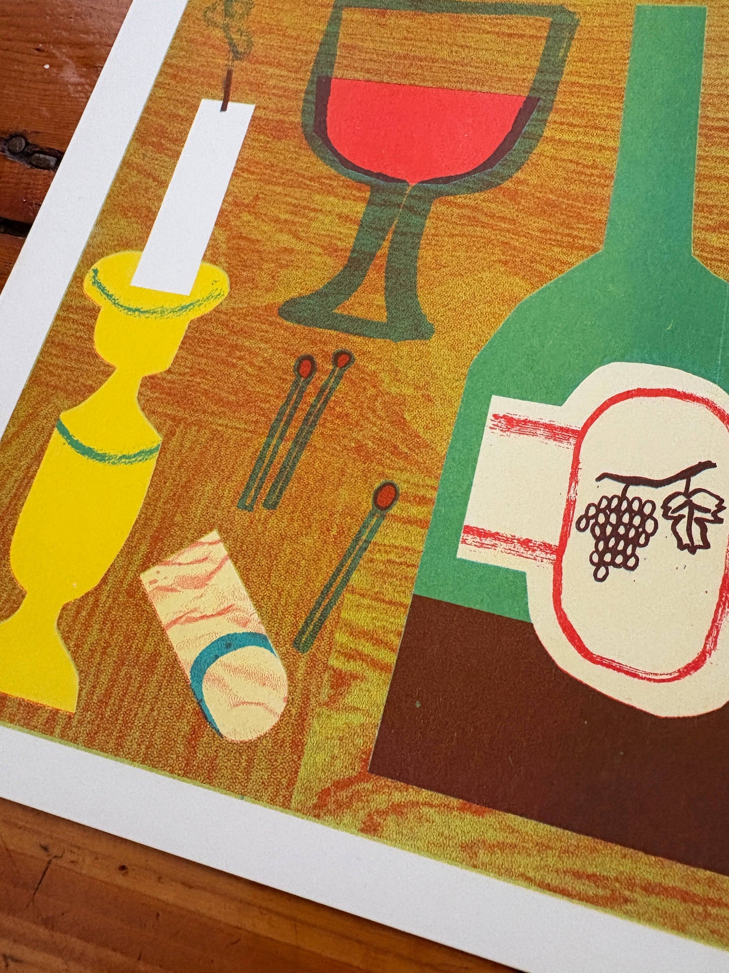 'Late Night Wine' Risograph Print