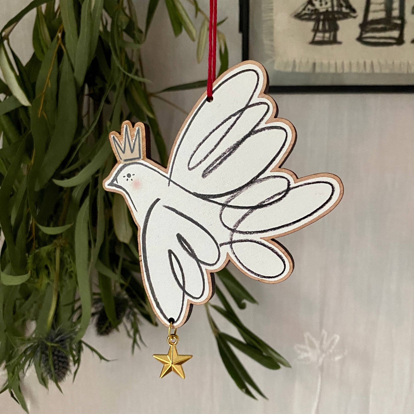 Peace Dove Wooden Decoration