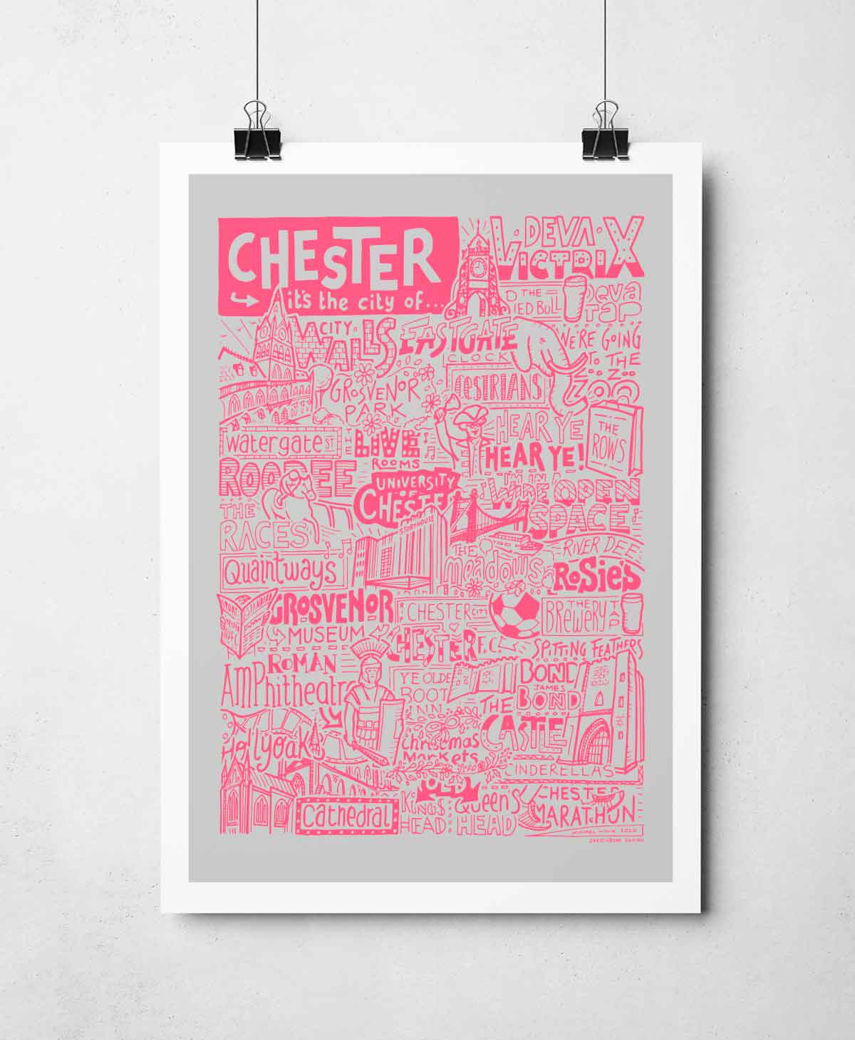 Chester Landmarks It's The City Of Art Print