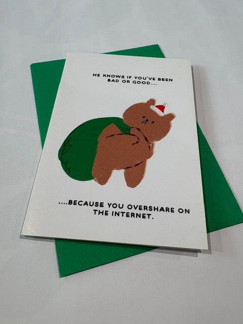 Overshare on the Internet Christmas Card