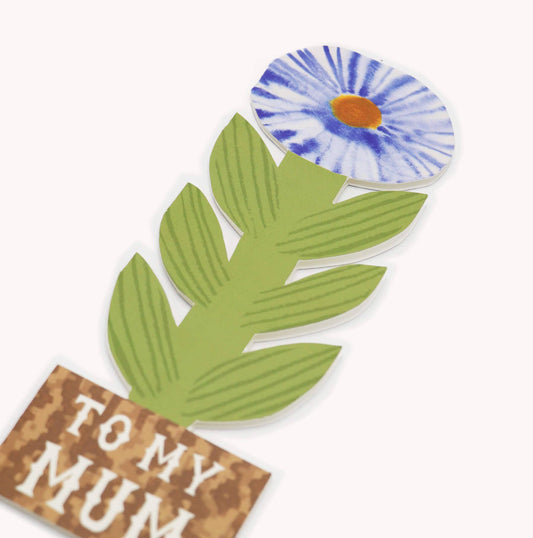 To My Mum, Smudgey Flower Card.