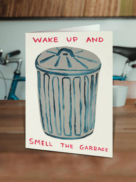 Funny David Shrigley Greetings Card - Smell The Garbage