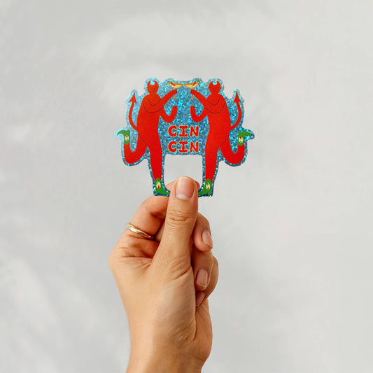 Cin Cin Margherita Devils Glitter Sticker