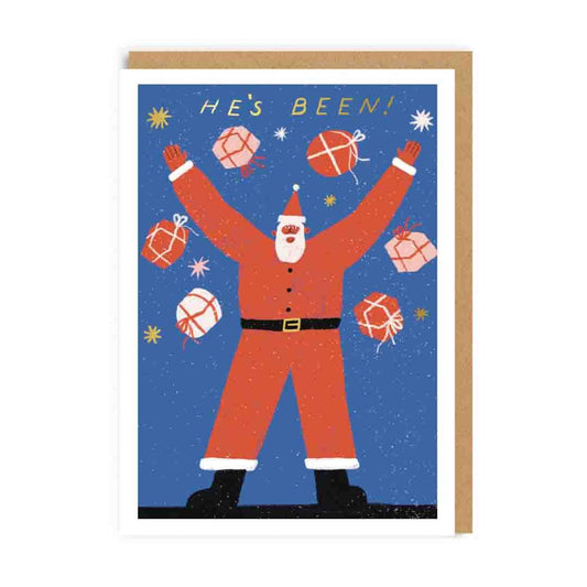 Santa He's Been Christmas Card (8309)