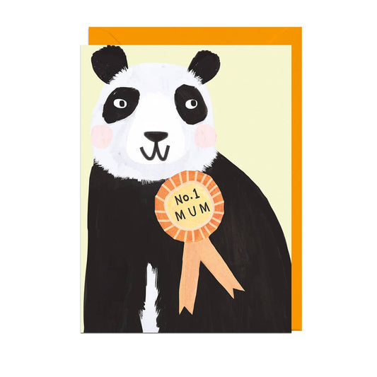No. 1 Mum Foiled Panda Card