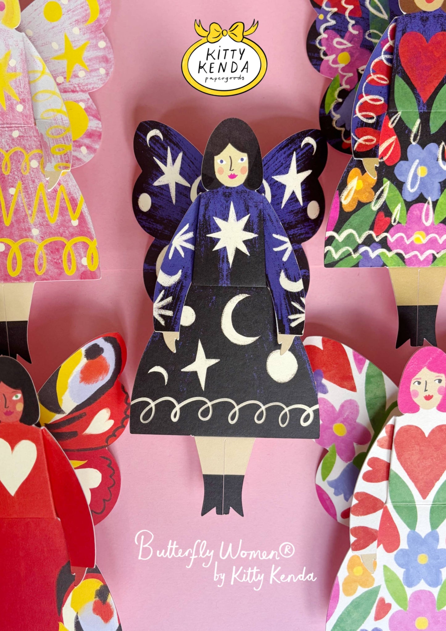 Cosmic - Butterfly Woman Sitting Greeting Card
