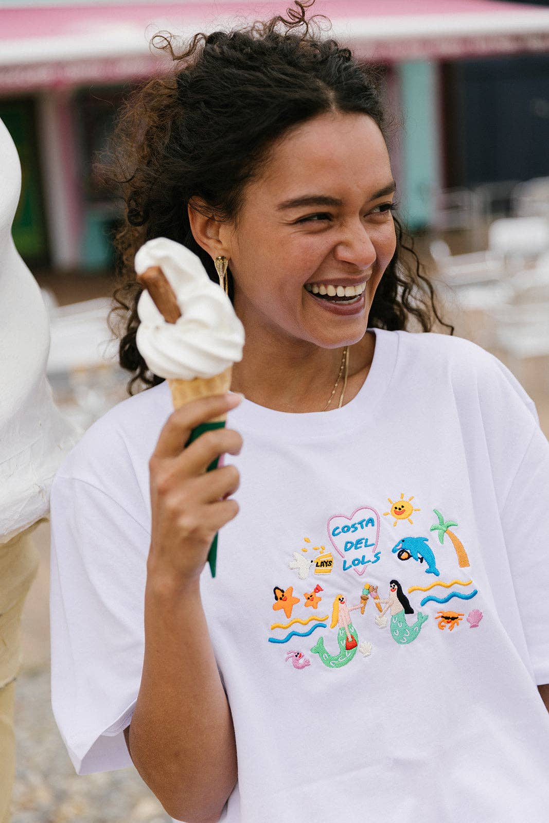 Costa Del Lols Embroidered Organic T-Shirt