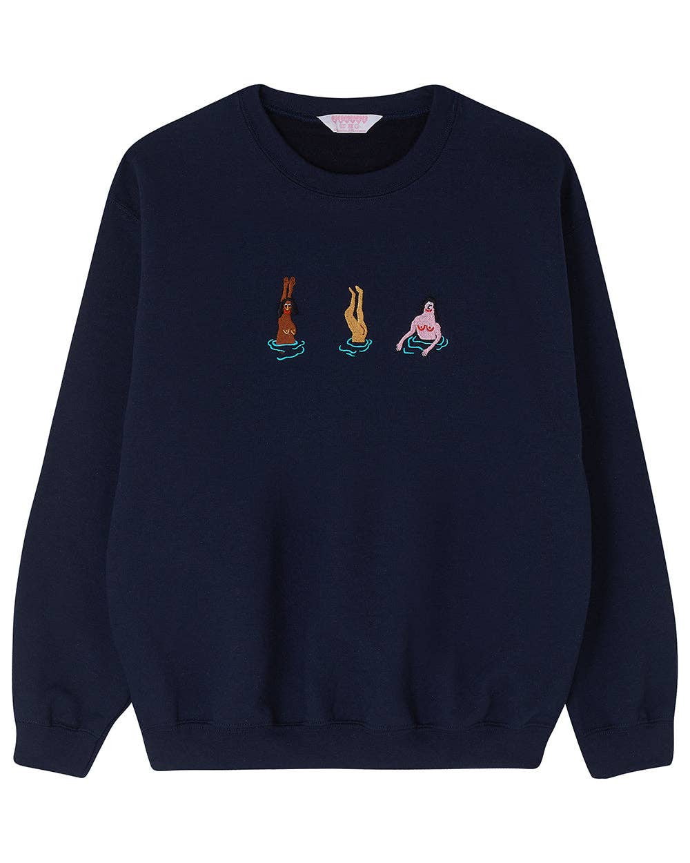 Swimming Ladies Embroidered Sweatshirt